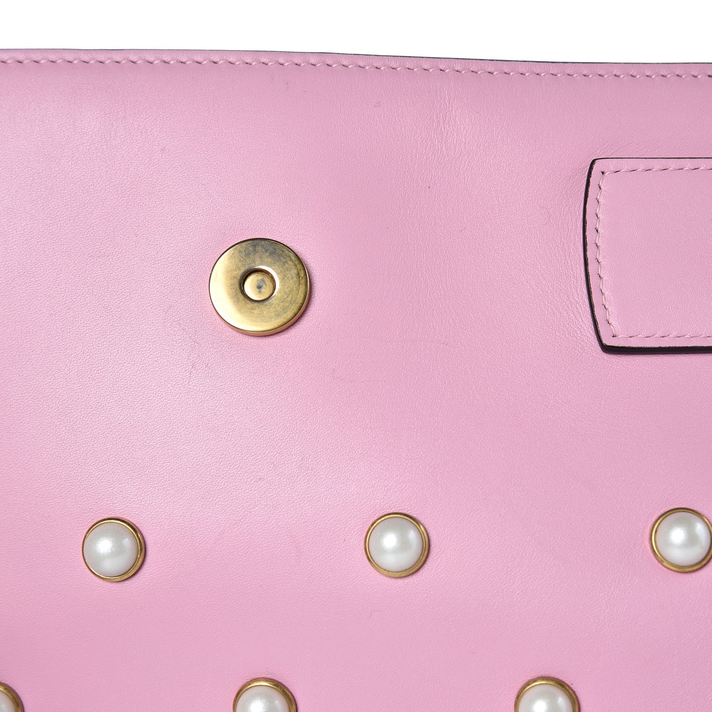 Nappa Pearl Studded Mini Queen Margaret Broadway Shoulder Bag Sugar Pink