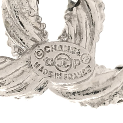 Chanel Crystal Twisted CC Earrings Silver 4 of 5