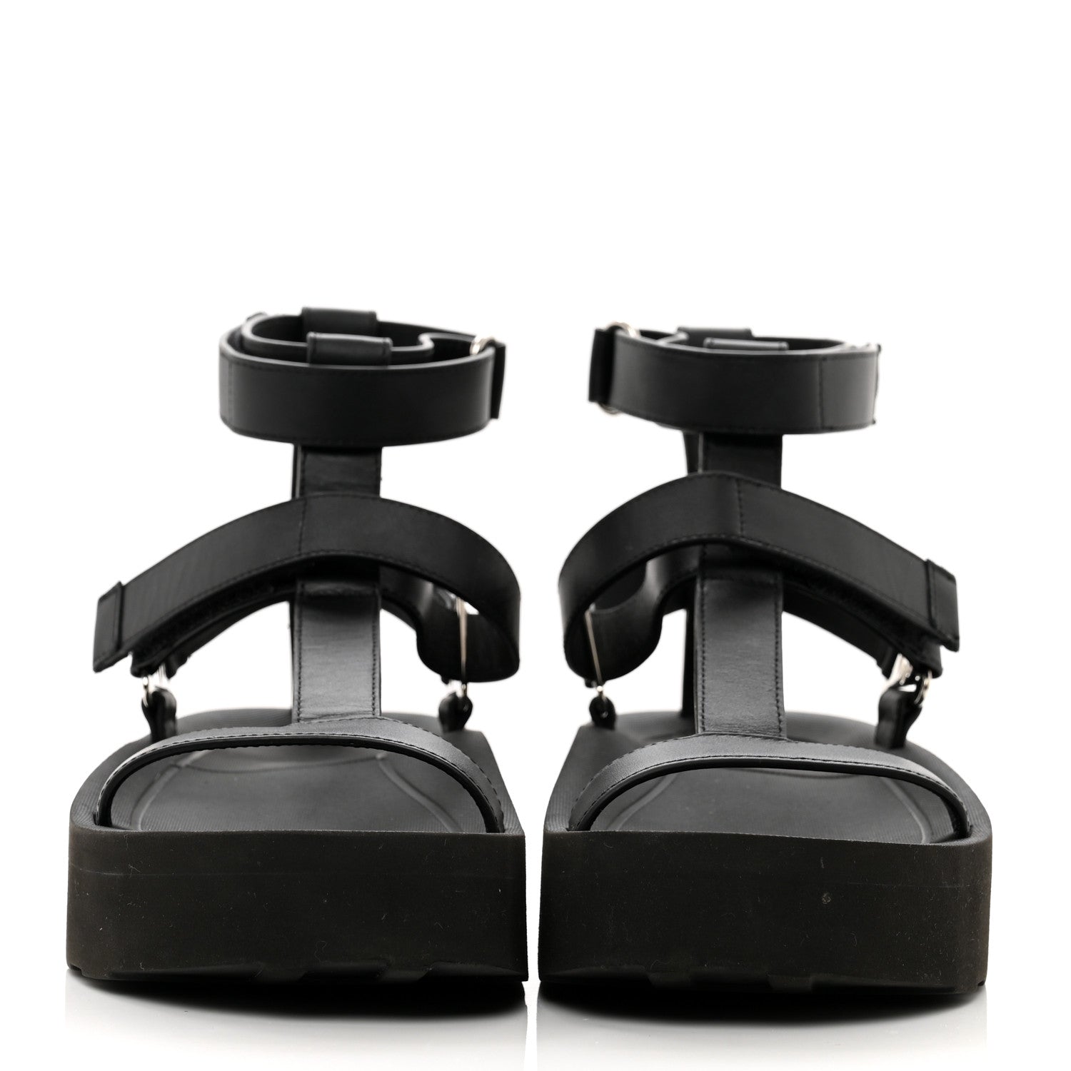 Hermes Calfskin Womens Enid Sandals 36 Black 2 of 8