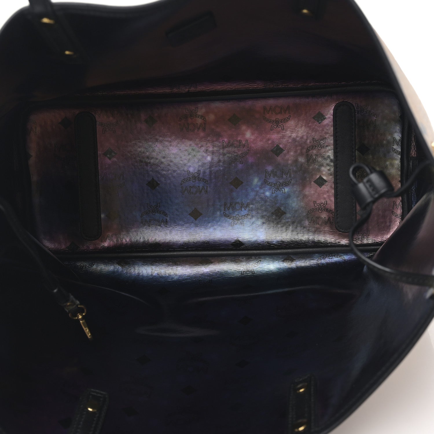 MCM Visetos Medium Project Reversible Shopper Tote Cognac 9 of 14