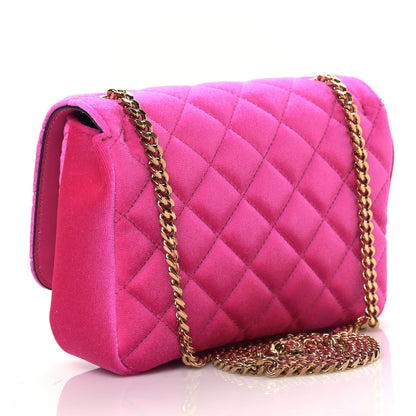 Versace Velvet Quilted Medusa Chain Crossbody Pink 3 of 8