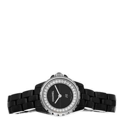 Chanel Stainless Steel Ceramic Diamond Bezel 19mm J12 Quartz Watch Black 2 of 4
