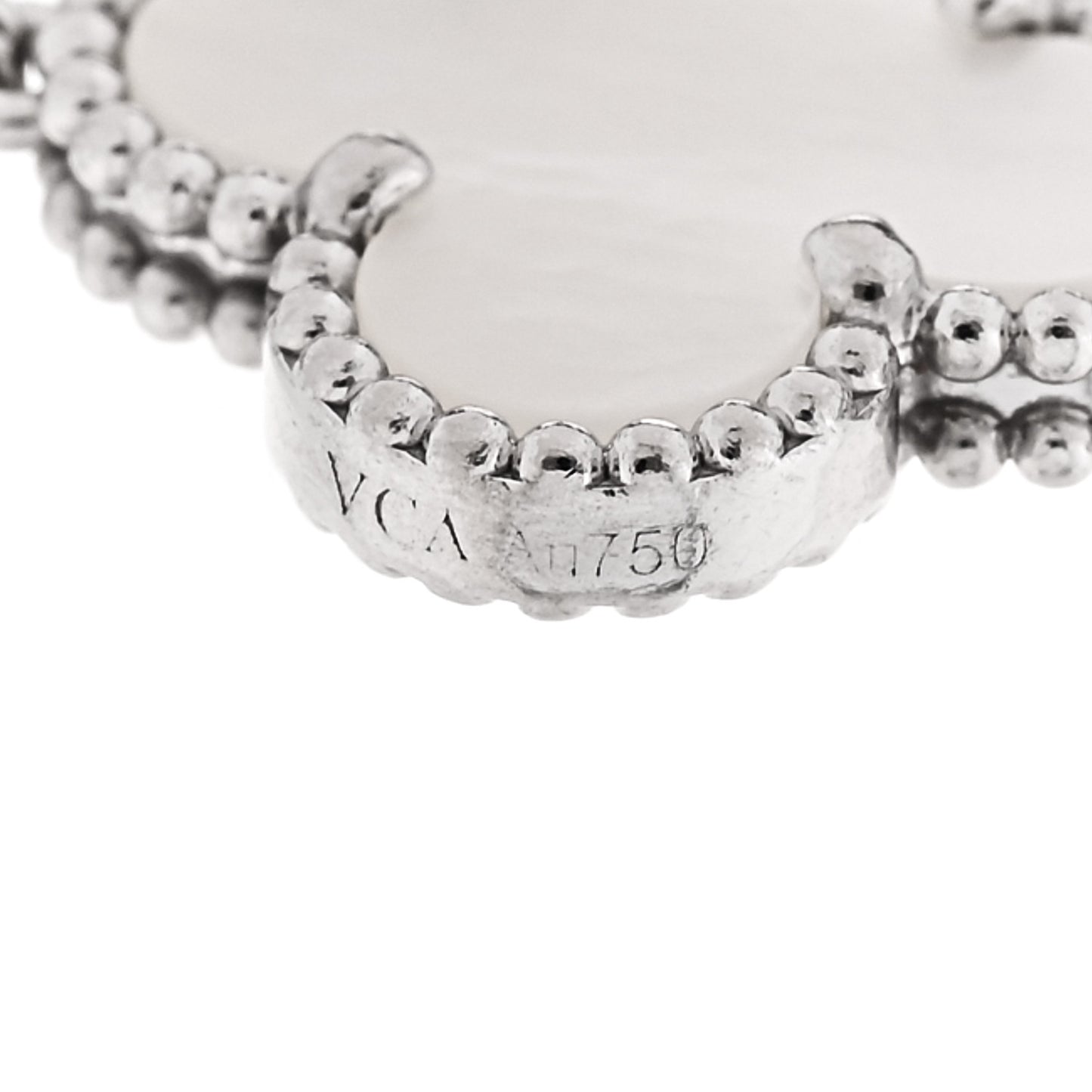18K White Gold Mother of Pearl 5 Motifs Vintage Alhambra Bracelet