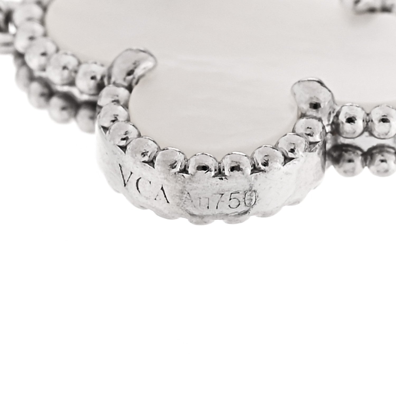 Van Cleef & Arpels 18K White Gold Mother of Pearl 5 Motifs Vintage Alhambra Bracelet 4 of 5