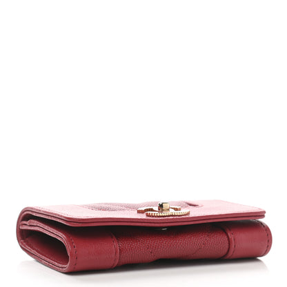 Chanel Caviar Chevron Quilted Mademoiselle Flap Card Holder Dark Pink 4 of 9