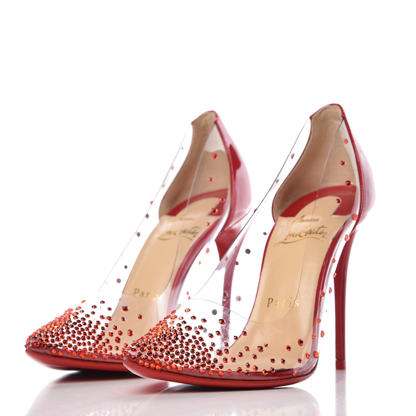 PVC Patent Degrastrass 100 Pumps 36 Red