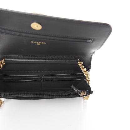 Chanel Caviar Quilted Boy Wallet On Chain WOC Black 4 of 11
