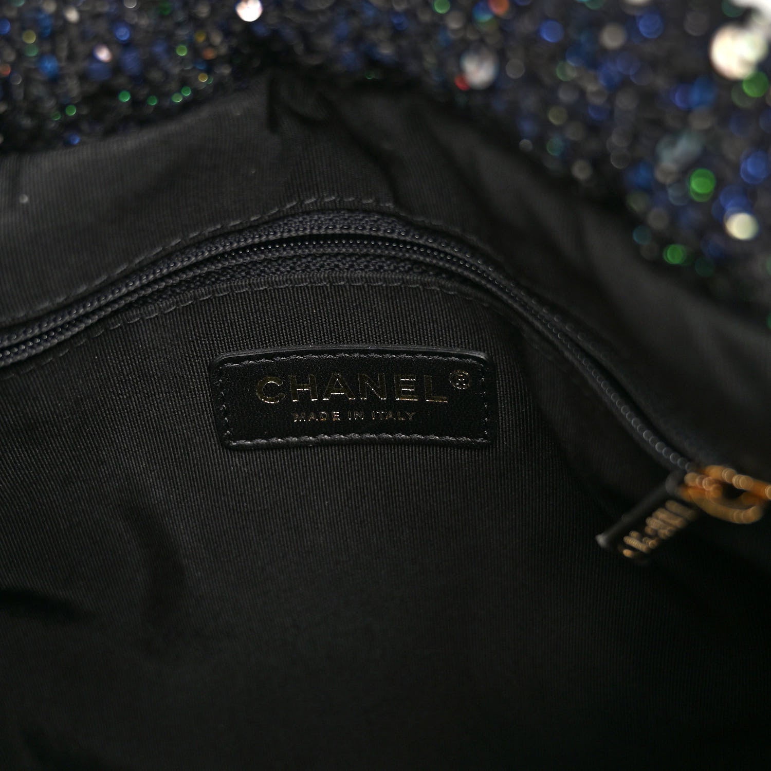 Chanel Tweed Pearl Handle Drawstring Bag Black Ecru 6 of 10