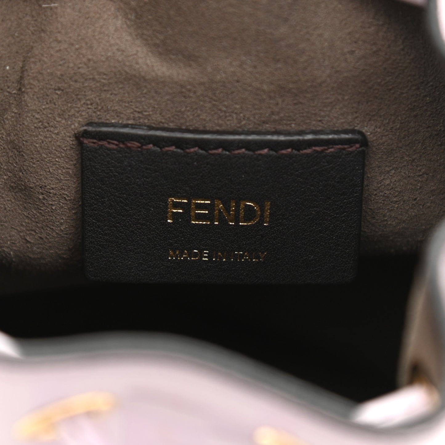 Vitello Termosport F is Fendi FF 1974 Embossed Mini Mon Tresor Bucket Bag Anemone