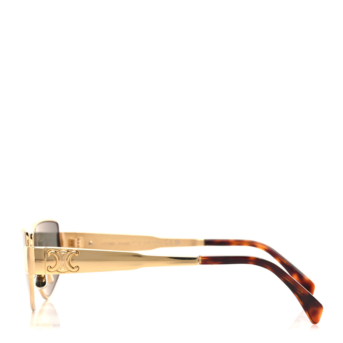 Metal Triomphe Cat Eye Sunglasses CL40293U Gold Green