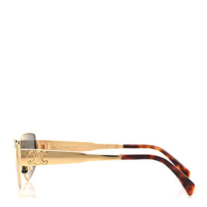 Celine Metal Triomphe Cat Eye Sunglasses CL40293U Gold Green 3 of 7
