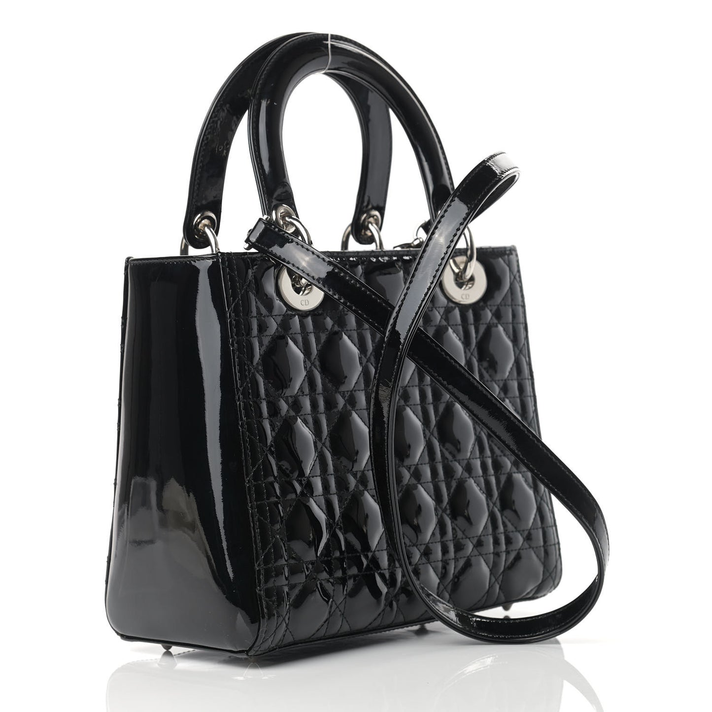 Patent Cannage Medium Lady Dior Black