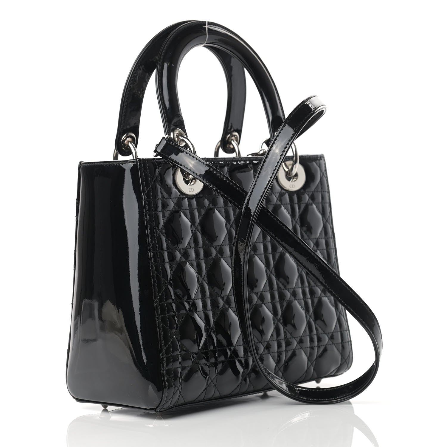 Christian Dior Patent Cannage Medium Lady Dior Black 3 of 9