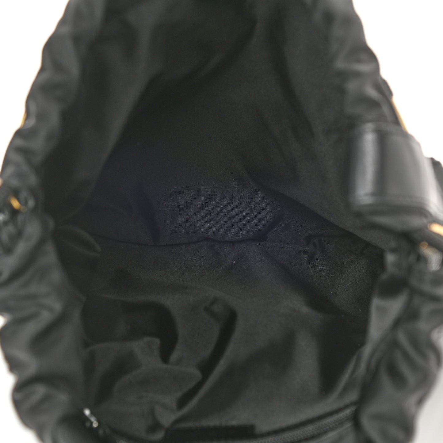 Calfskin MC3 Drawstring Backpack Bag Black Gold
