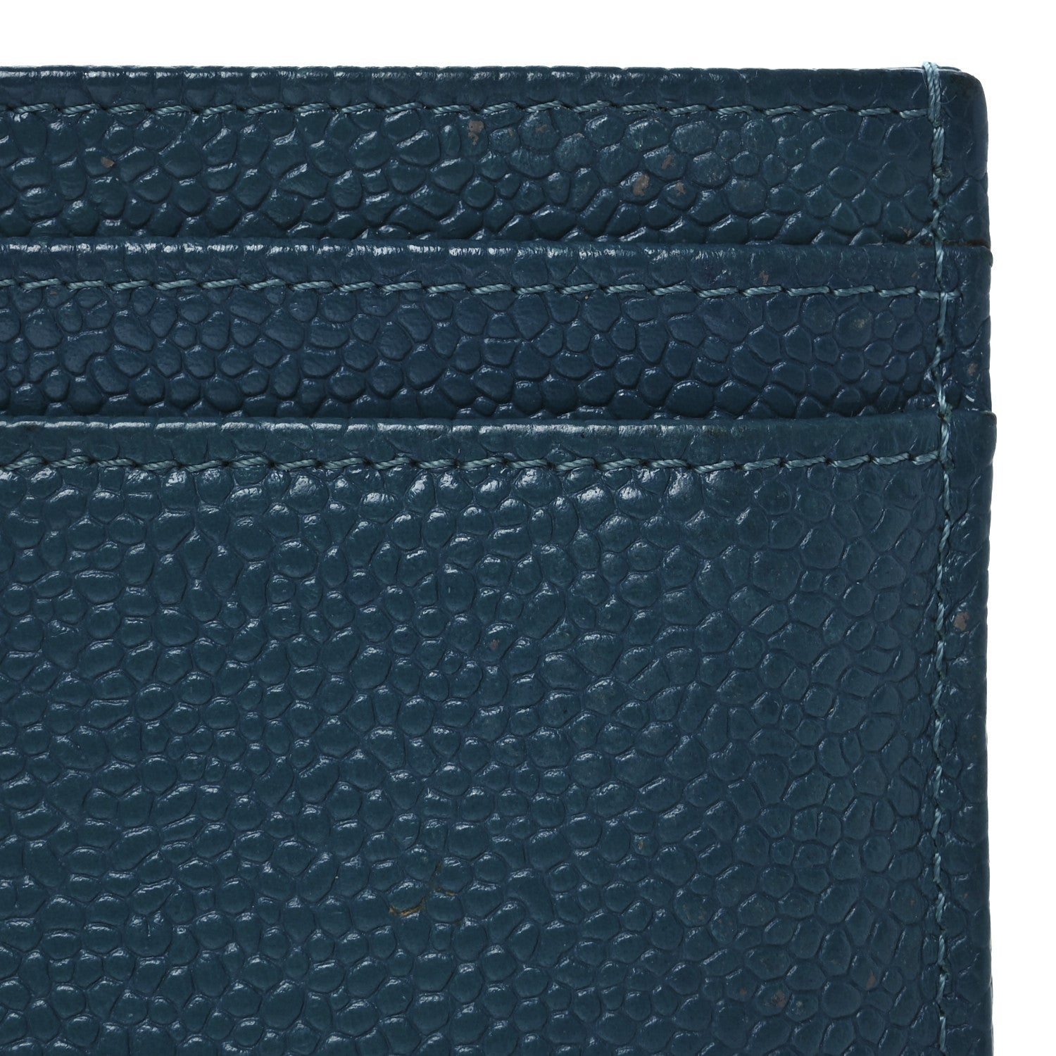 Chanel Caviar Timeless CC Card Holder Wallet Blue 9 of 13