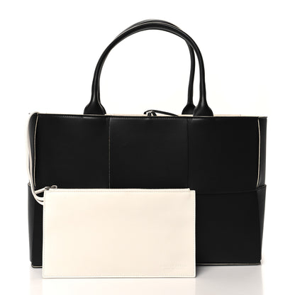 Bottega Veneta Nappa Maxi Intrecciato Arco Tote Black White 3 of 11