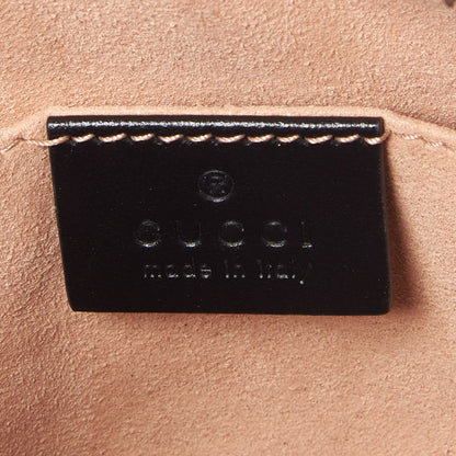 Gucci Calfskin Matelasse Mini GG Marmont Chain Shoulder Bag Black 8 of 10