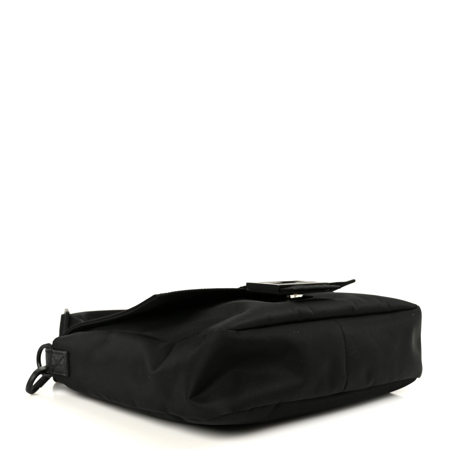 Fendi Econyl Nylon Cuoio Romano Monochrome Medium Baguette Messenger Bag Black 4 of 12