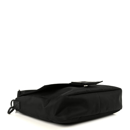 Fendi Econyl Nylon Cuoio Romano Monochrome Medium Baguette Messenger Bag Black 4 of 12