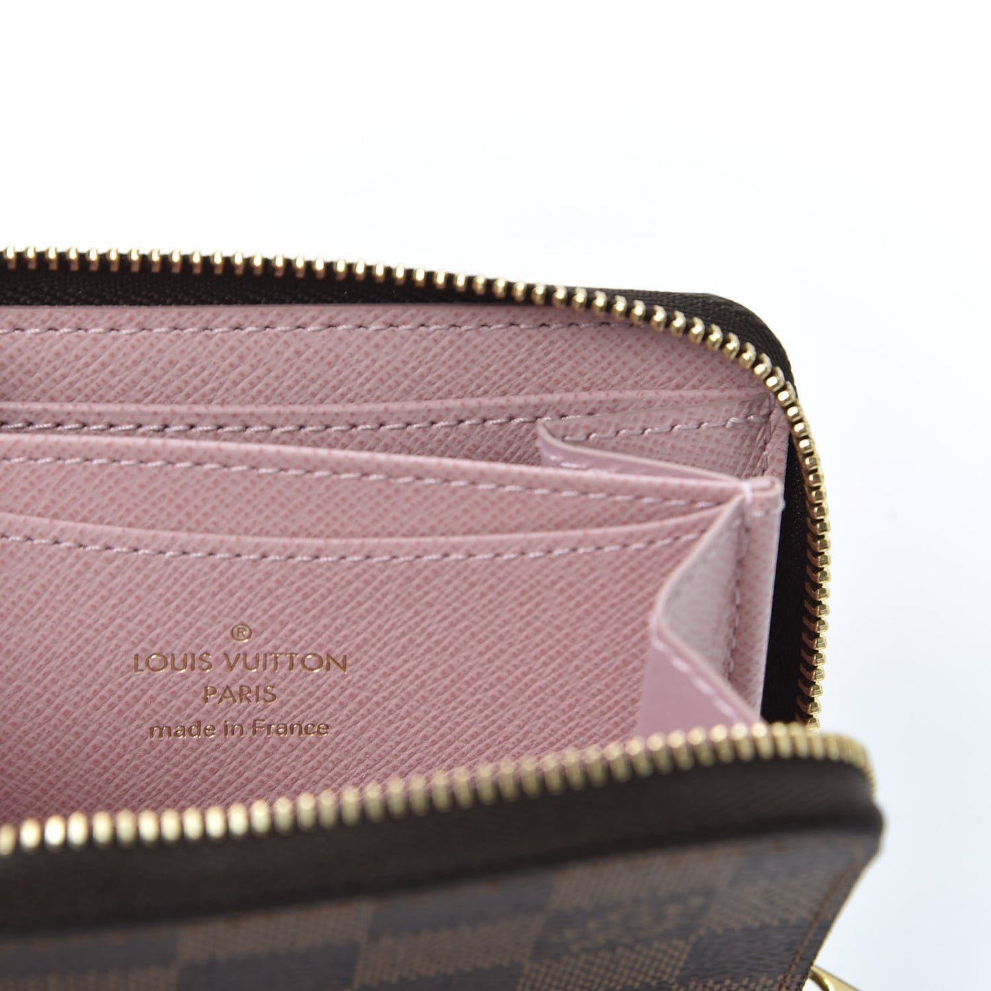 Damier Ebene Zippy Coin Purse Rose Ballerine