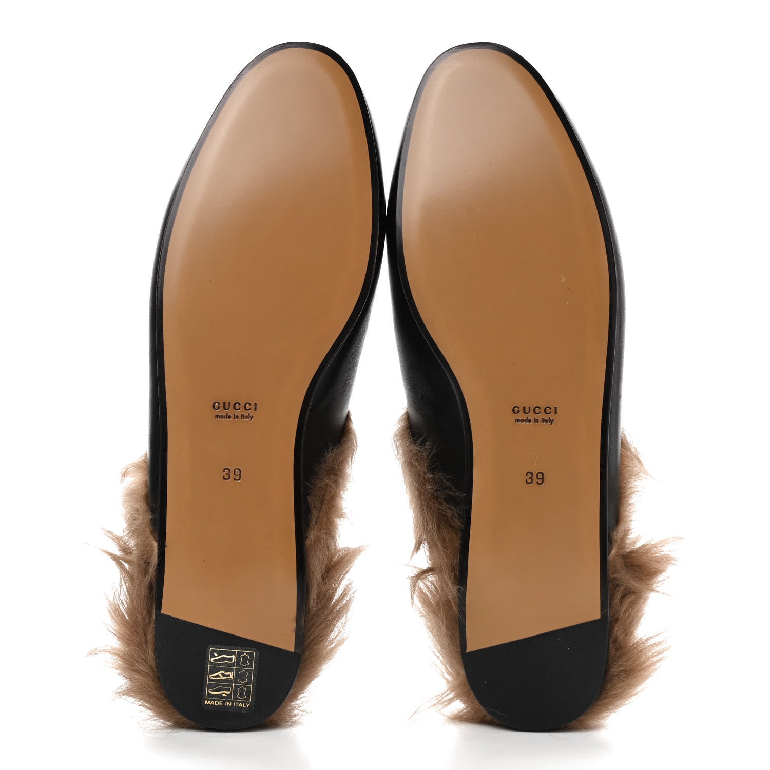 Gucci Calfskin Fur Womens Princetown Slippers 39 Black 5 of 8