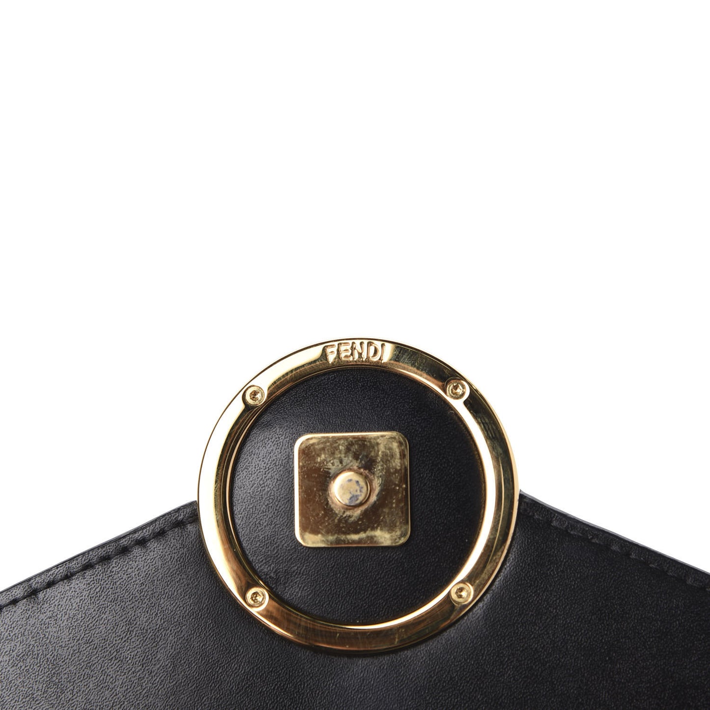 Vitello Liberty F is Fendi Bi-Color FF 1974 Embossed Medium Envelope Wallet On Chain Black Maya