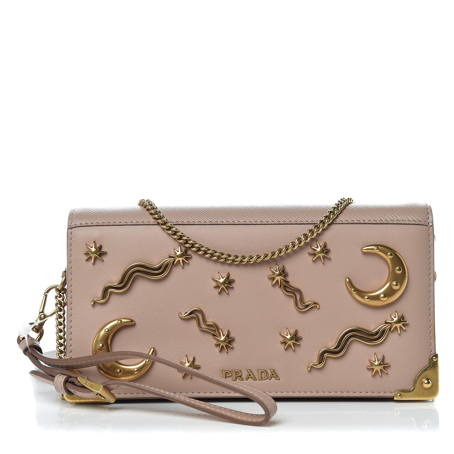 City Calfskin Cahier Astrology Chain Wallet Cipria