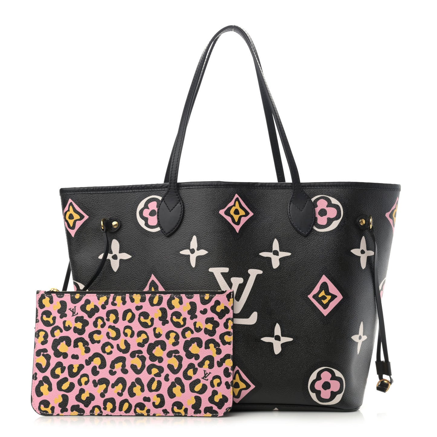 Monogram Giant Wild At Heart Neverfull MM Black