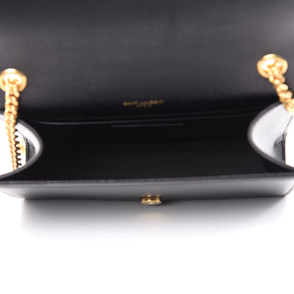 Saint Laurent Grain De Poudre Small Monogram Kate Satchel Black 5 of 9