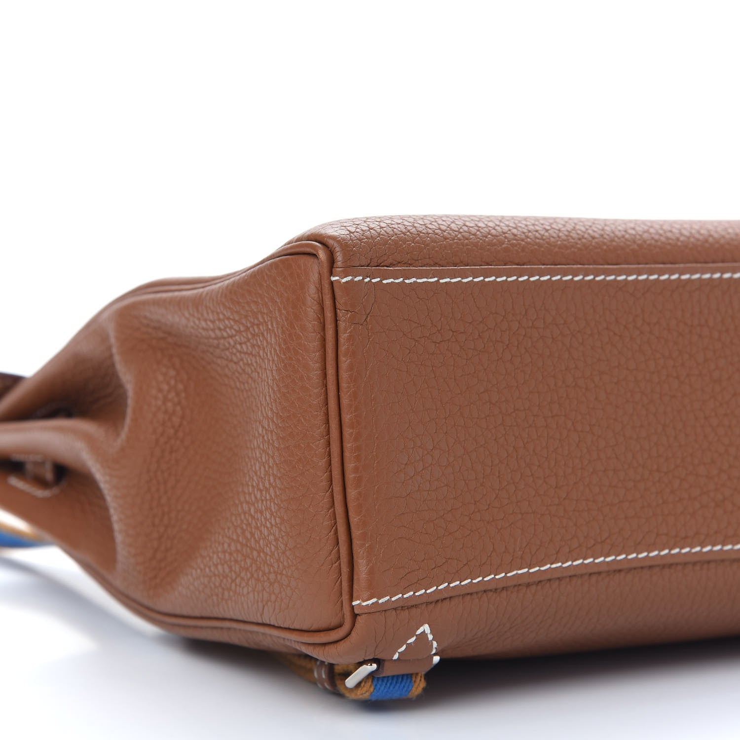 Hermes Taurillon Clemence Kelly Amazone Ado Backpack 22 Gold Bleu Zellige Caramel 9 of 11