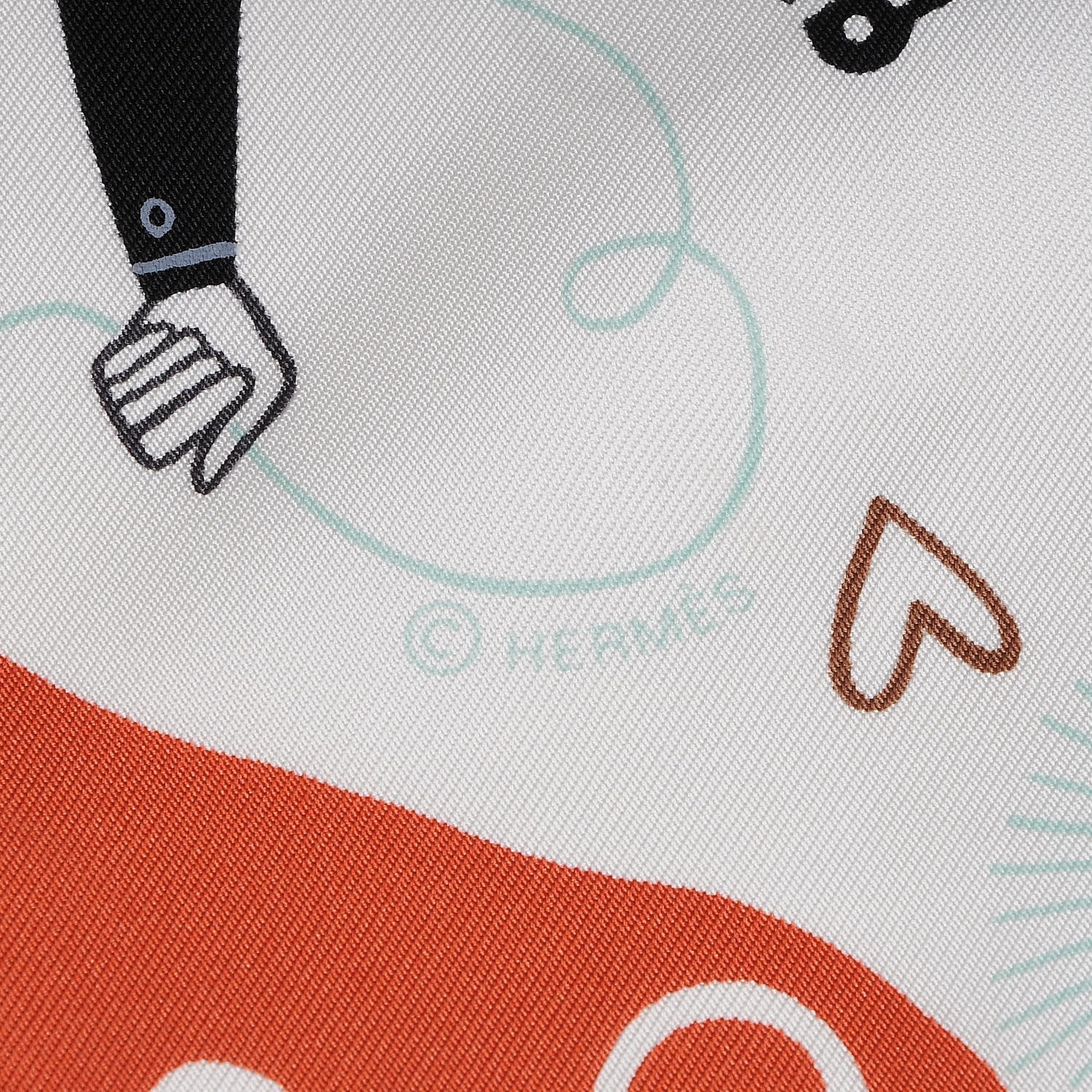 Hermes Silk Les Confessions Scarf 90 Blanc Jaune Noir 3 of 4
