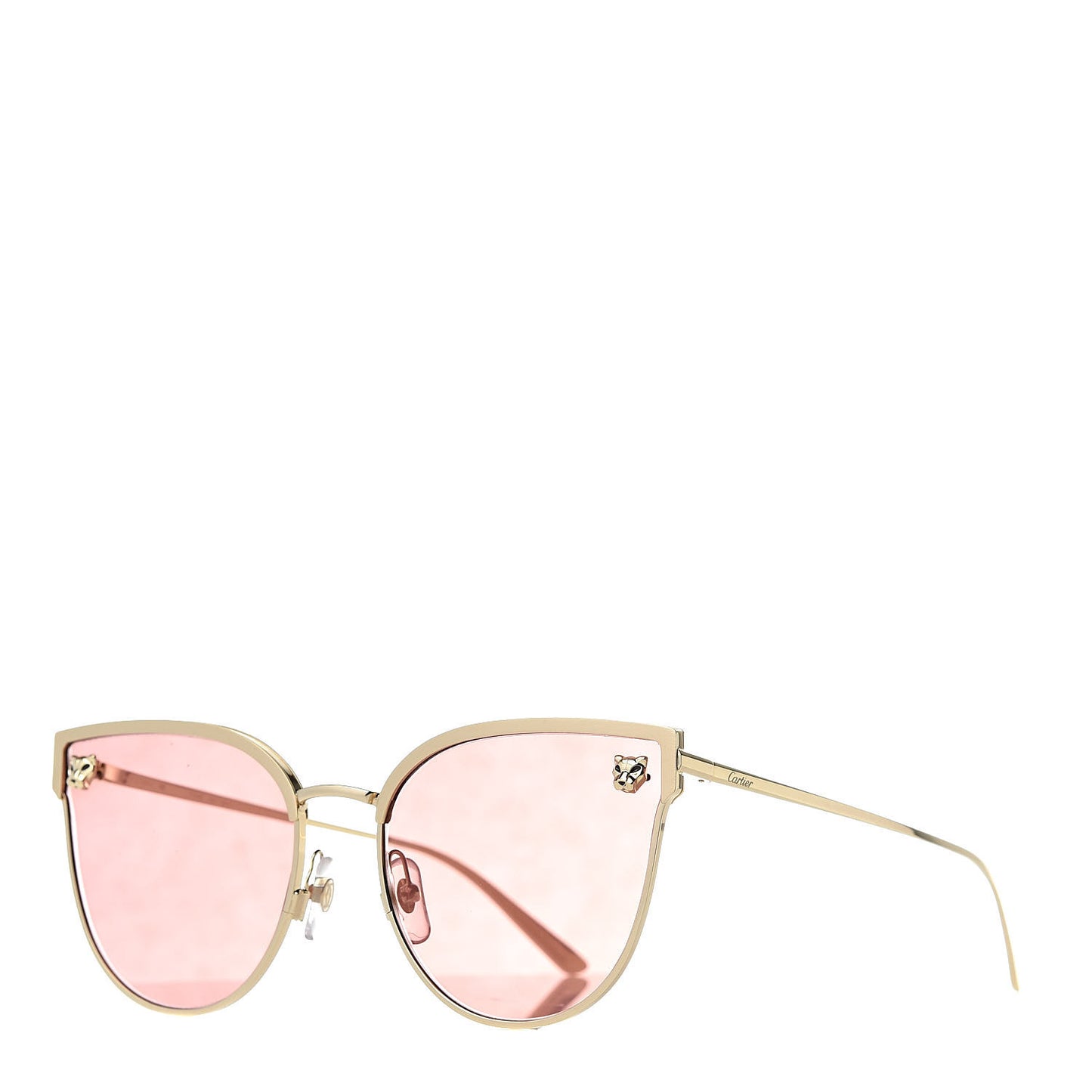 Panthere De Cat Eye Sunglasses Pink Flash Gold