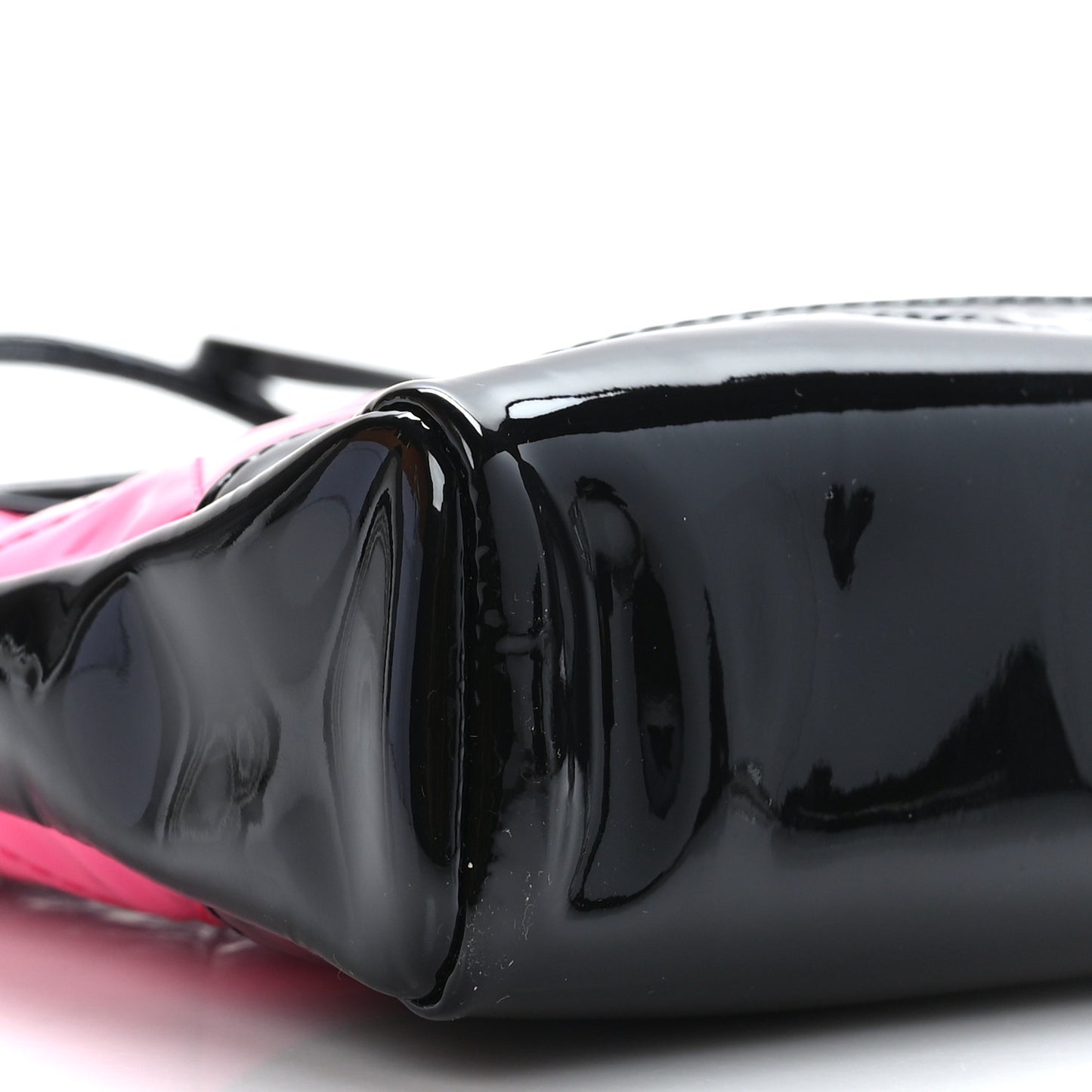 Patent Calfskin Quilted Mini 31 Shopping Bag Pink Black