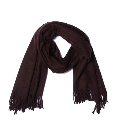 Hermes Solid Cashmere Scarf Brown 1 of 5