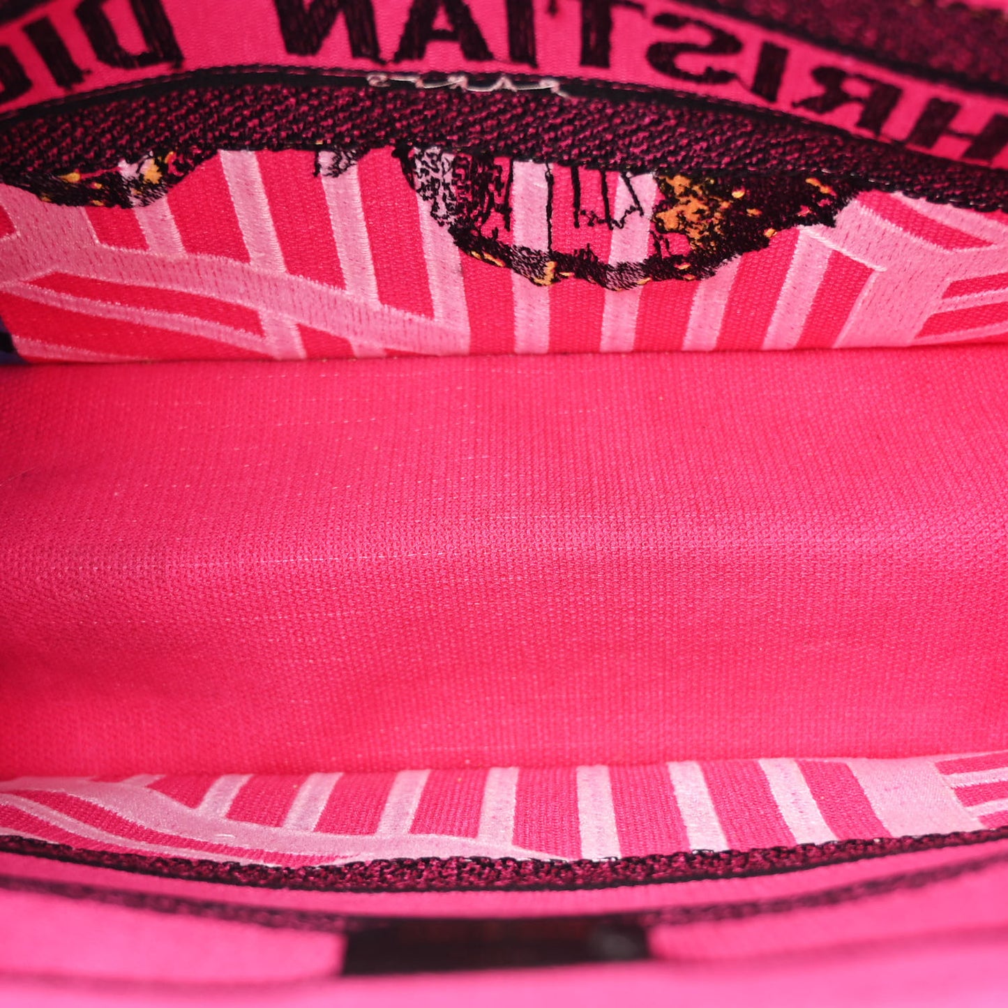 Canvas Embroidered Medium Jungle Pop Book Tote Fuchsia Multicolor
