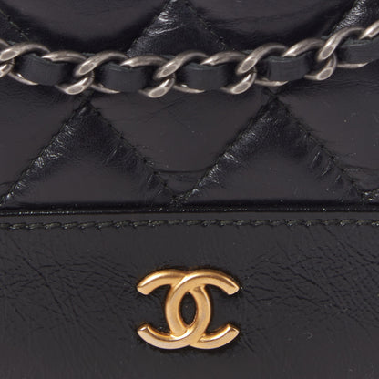 Chanel Aged Calfskin Quilted Gabrielle Wallet On Chain WOC Black 7 of 9