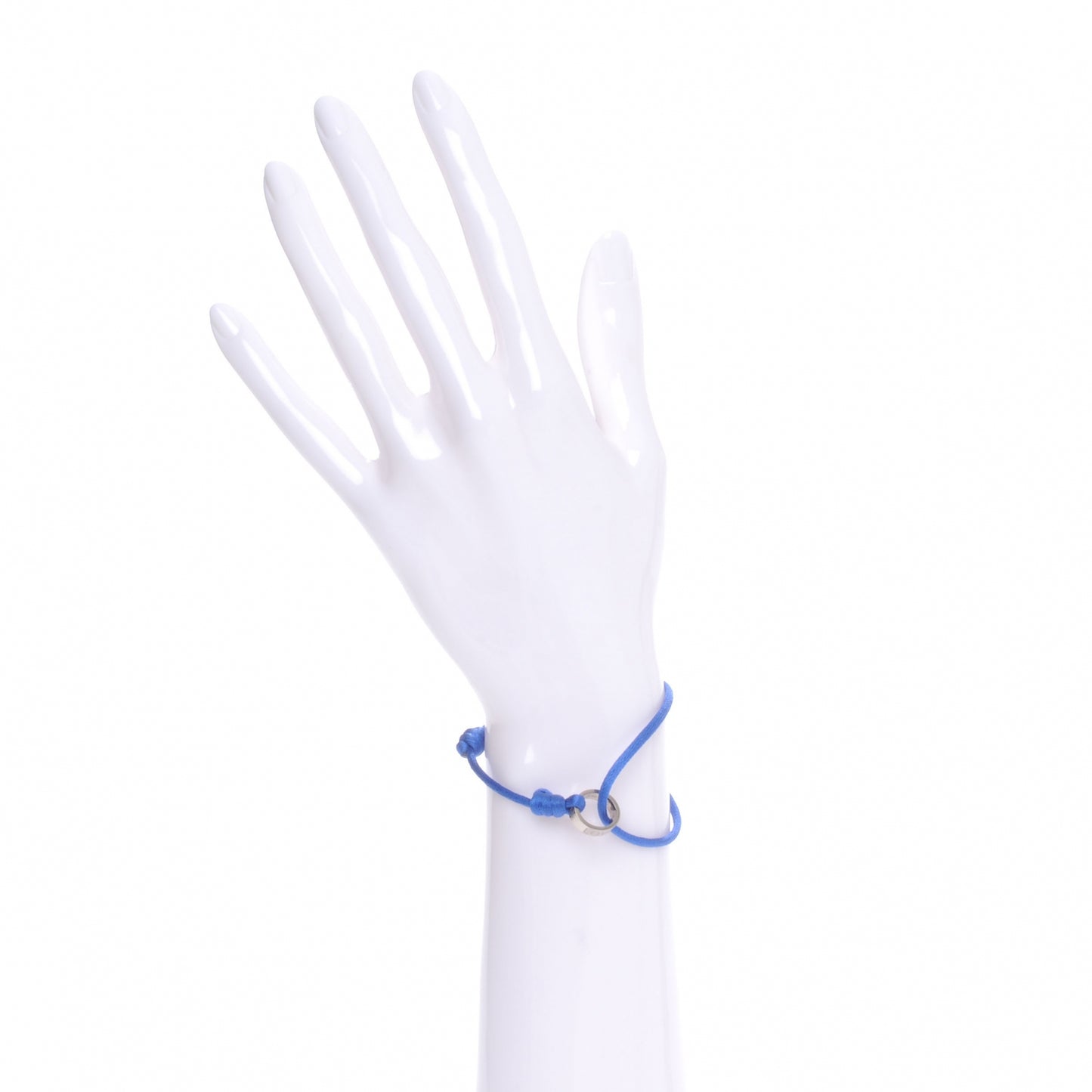 18k White Gold Charity LOVE Adjustable Cord Bracelet Royal Blue