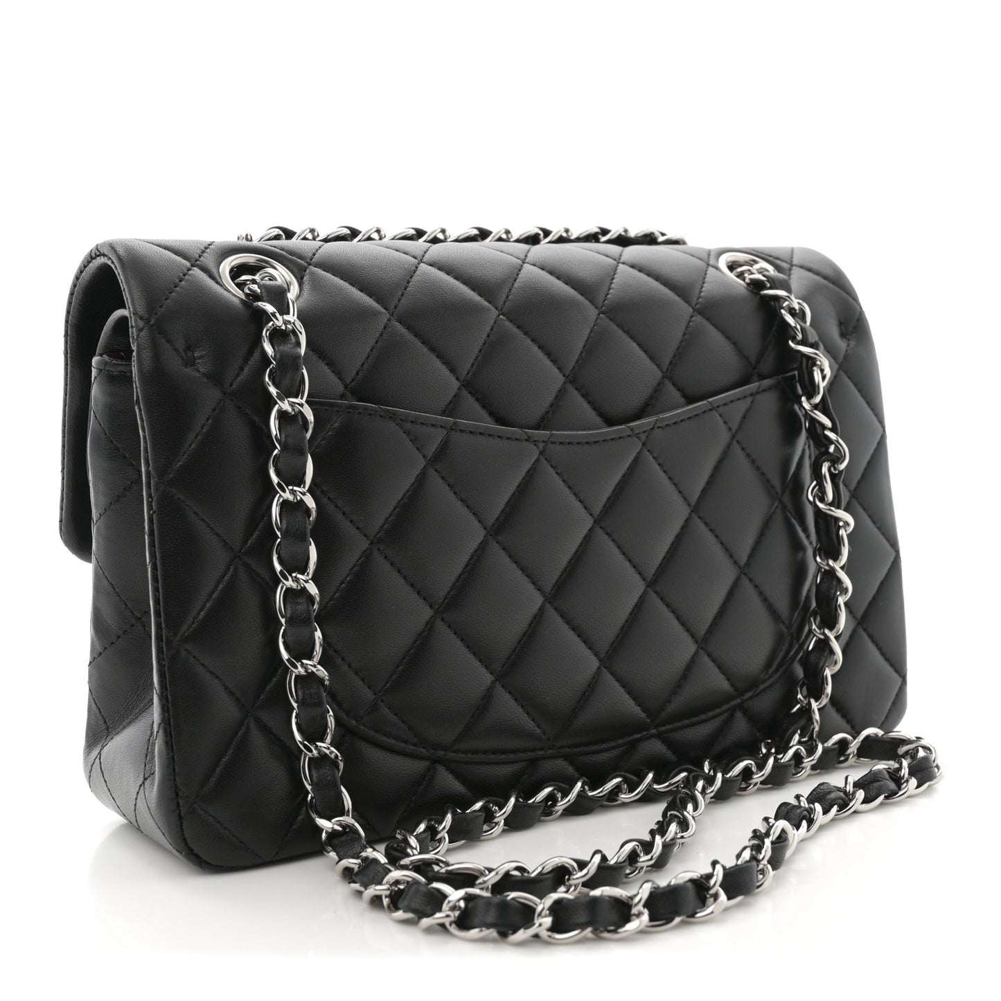Lambskin Quilted Small Double Flap Black