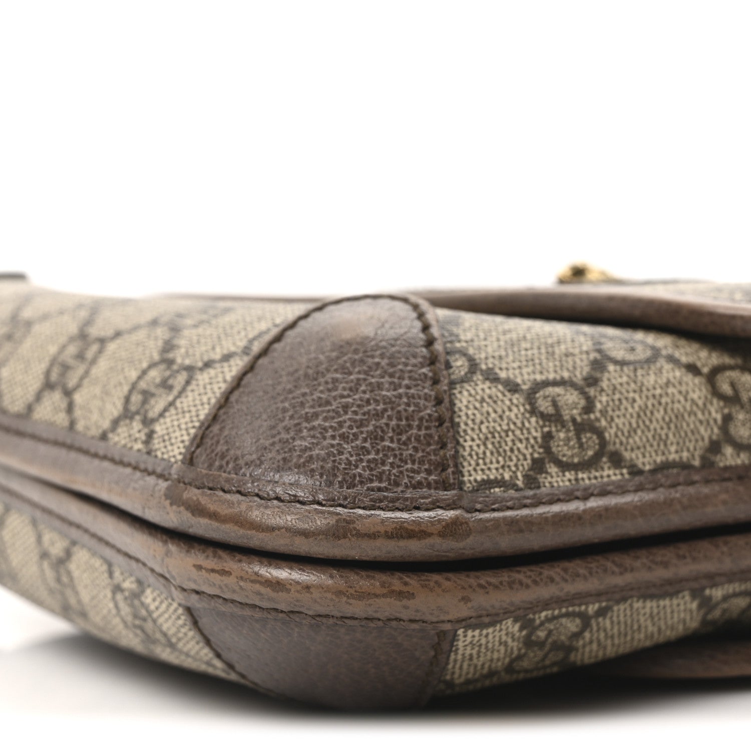 Gucci GG Supreme Monogram Web Small Neo Vintage Double Flap Messenger Bag Beige New Acero 10 of 10