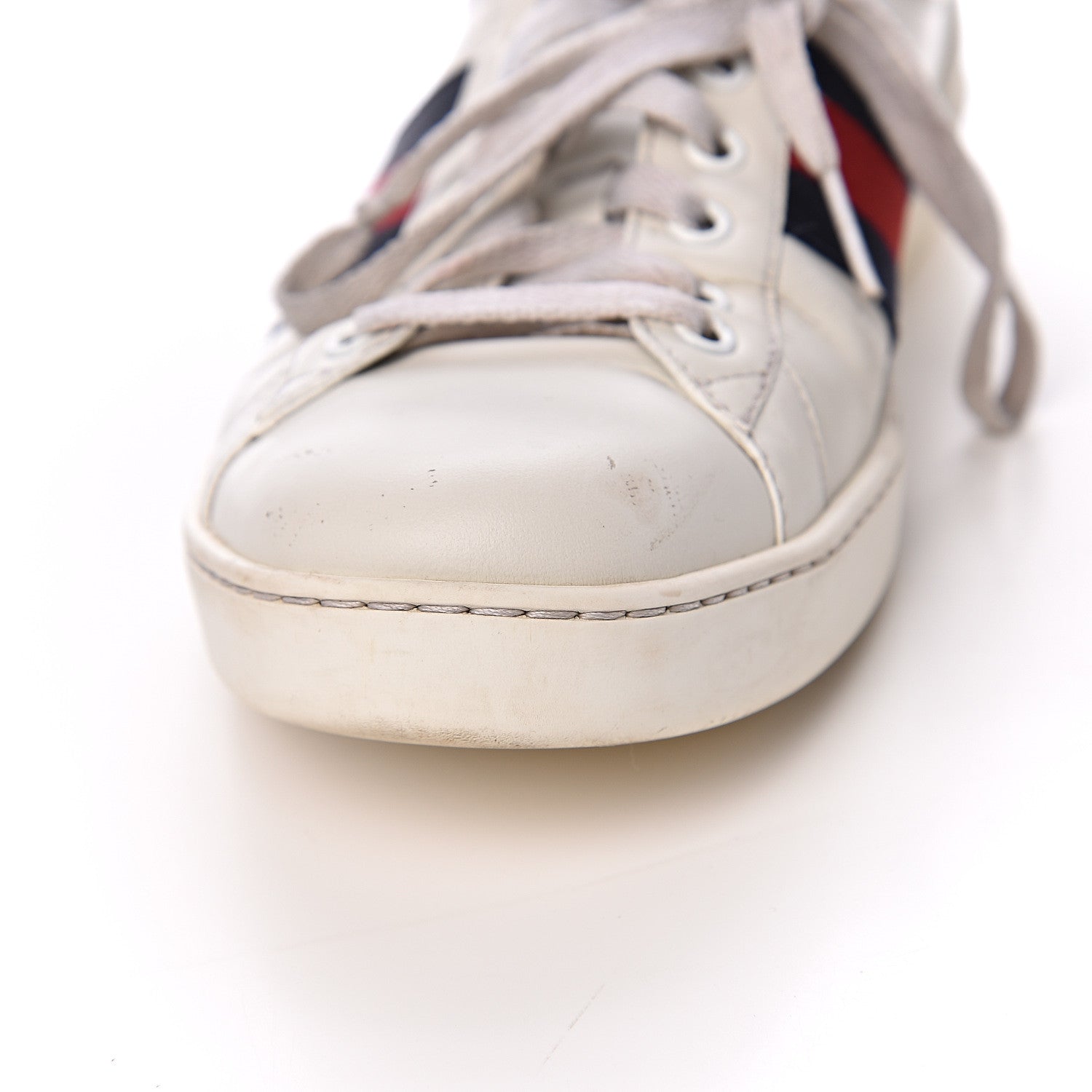 Gucci Miro Soft Calfskin Ayers Web Mens Ace Sneakers 8 White Blue 13 of 20