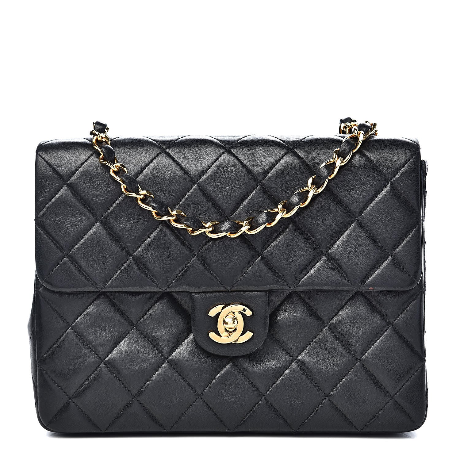 Chanel Lambskin Quilted Mini Square Flap Black 1 of 11