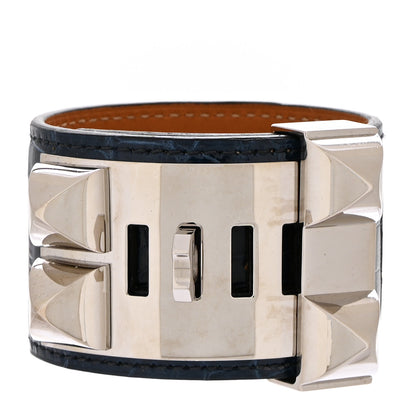 Hermes Shiny Alligator Collier De Chien CDC Bracelet S Bleu Roi 3 of 5