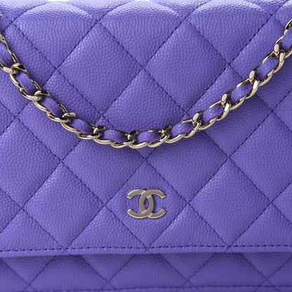 Chanel Caviar Quilted Wallet On Chain WOC Purple 11 of 11