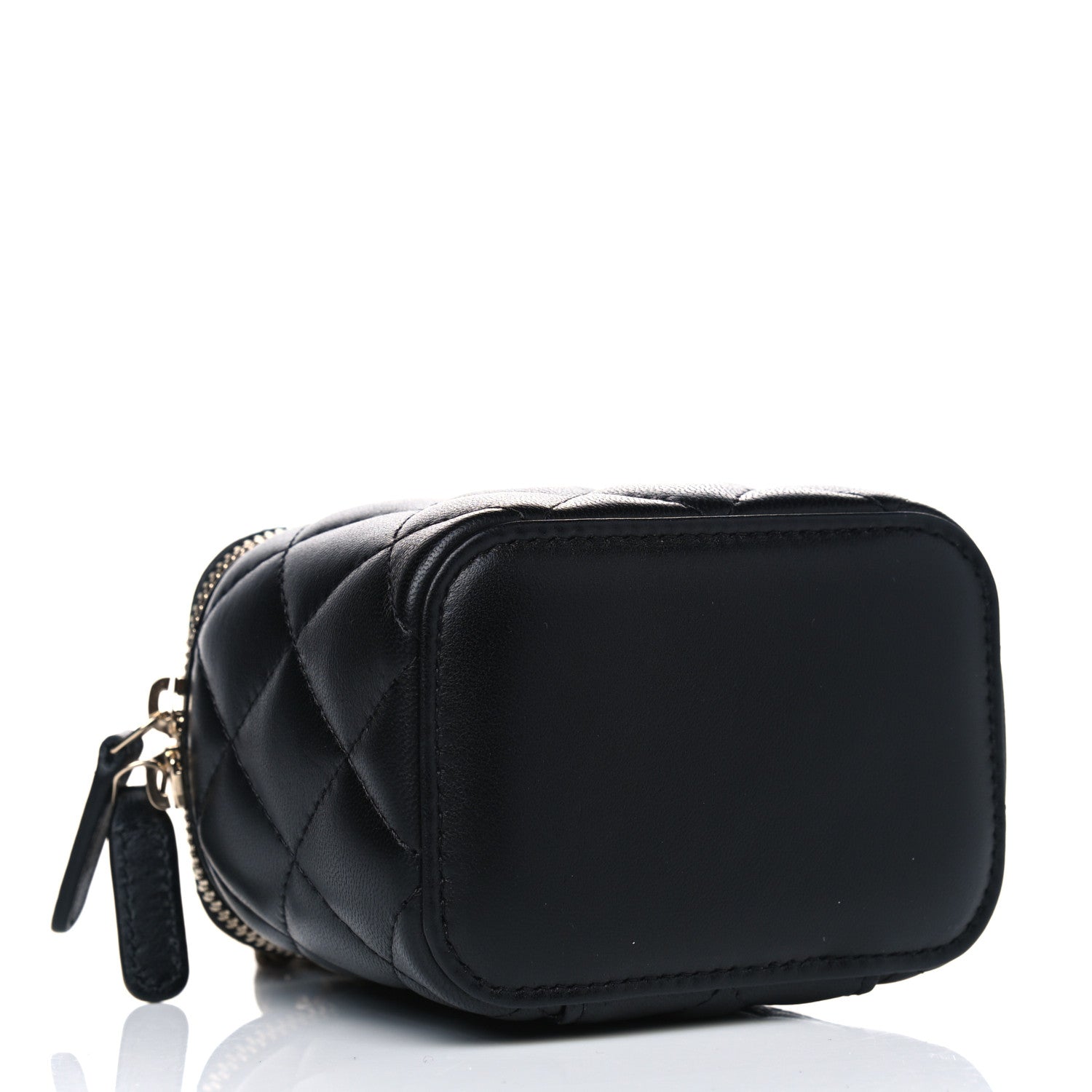 Chanel Lambskin Quilted Mini Pearl Crush Vanity Case With Chain Black 3 of 4