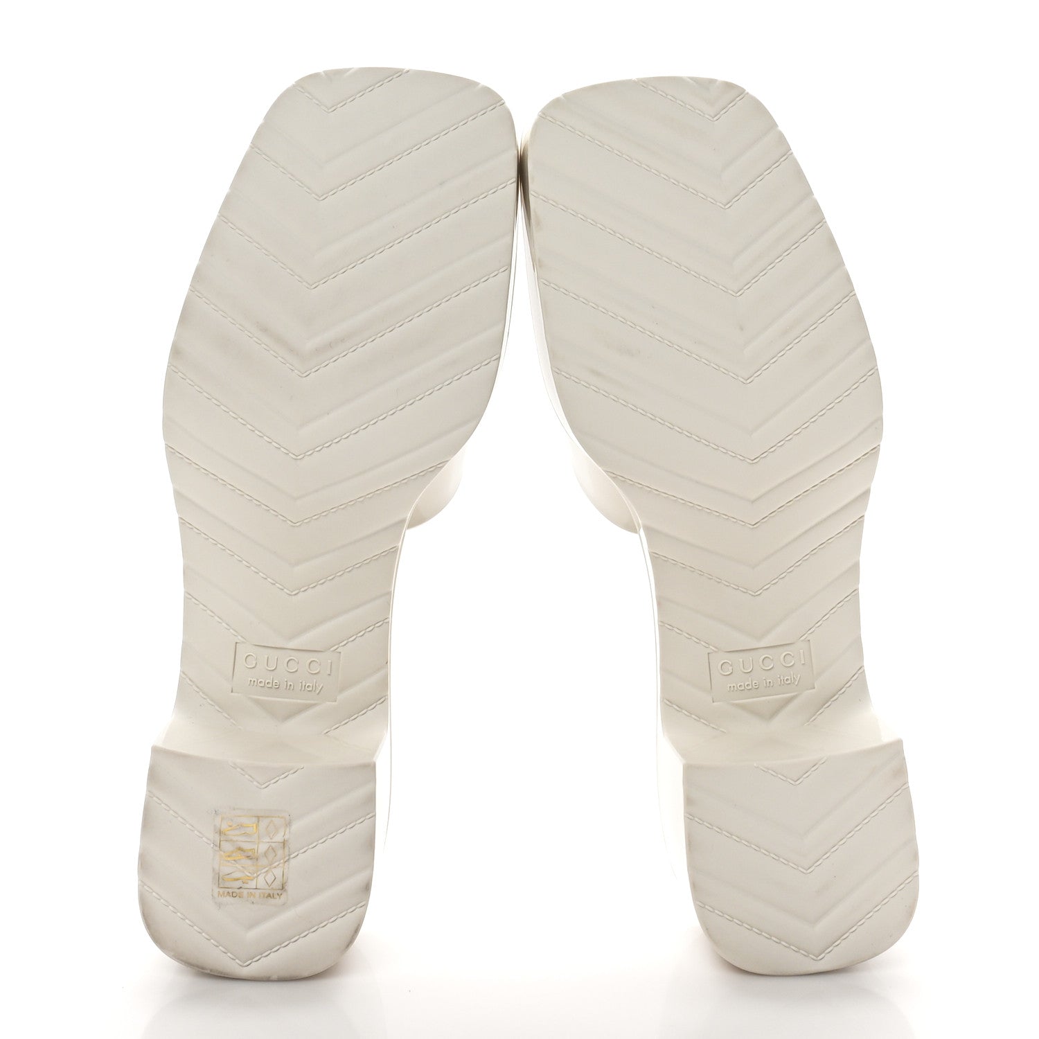 Gucci Rubber Gucci Logo Womens Platform 20/60mm Slide Sandals 37 Mystic White 6 of 10