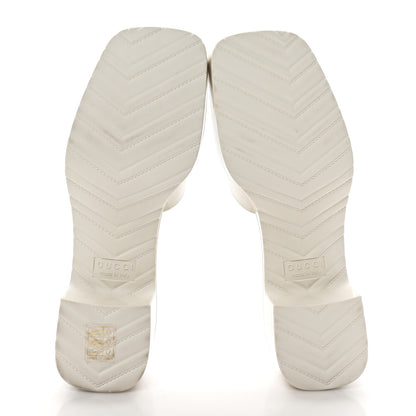 Gucci Rubber Gucci Logo Womens Platform 20/60mm Slide Sandals 37 Mystic White 6 of 10