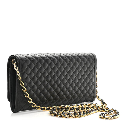 Prada Soft Calfskin Quilted Chain Wallet Black 3 of 8