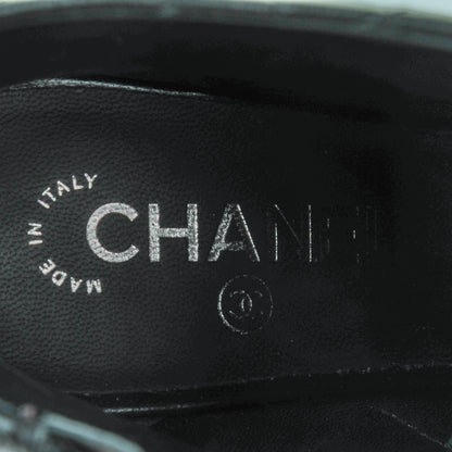 Chanel Lambskin Quilted Patent Pearl Short Boots 40 Black 7 of 7