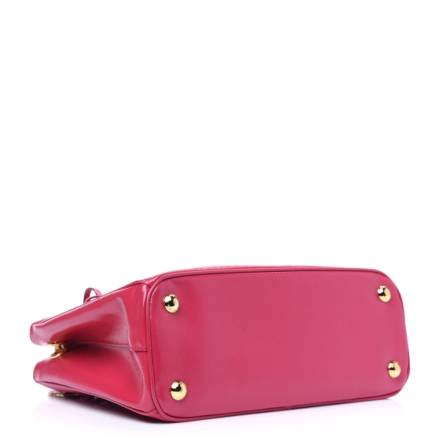 Prada Saffiano Vernice Mini Galleria Double Zip Tote Peonia 4 of 18