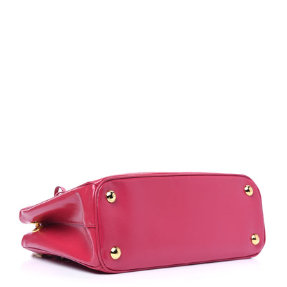 Prada Saffiano Vernice Mini Galleria Double Zip Tote Peonia 4 of 18